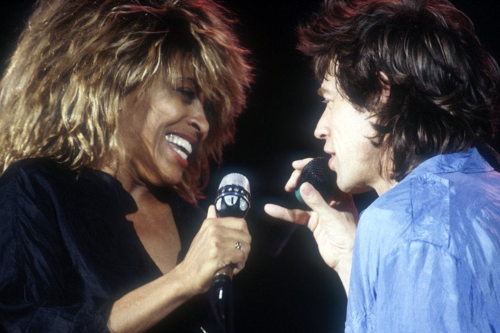 Tina Turner with her friend, Mick Jagger