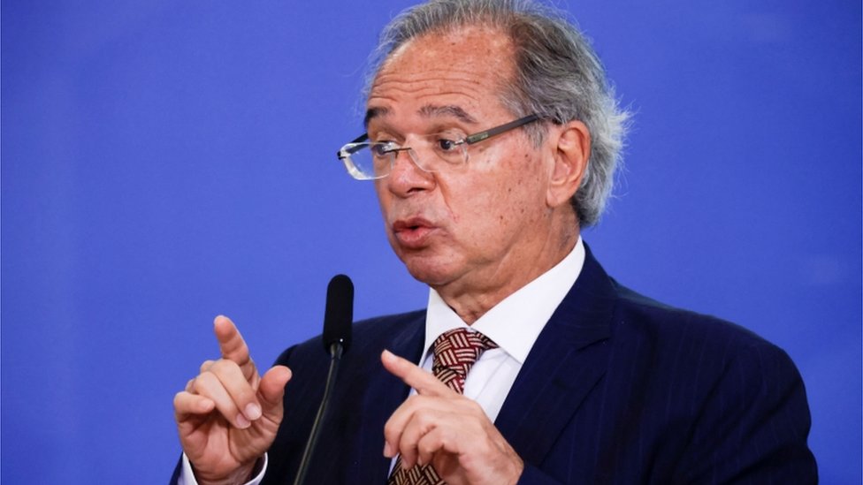 Ministro da Economia, Paulo Guedes, durante discurso