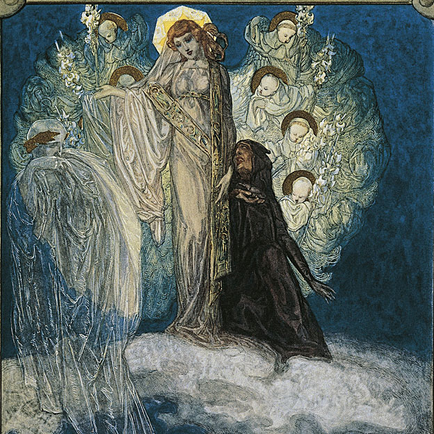 El purgatorio de "La divina comedia" ilustrado por Franz von Bayros.