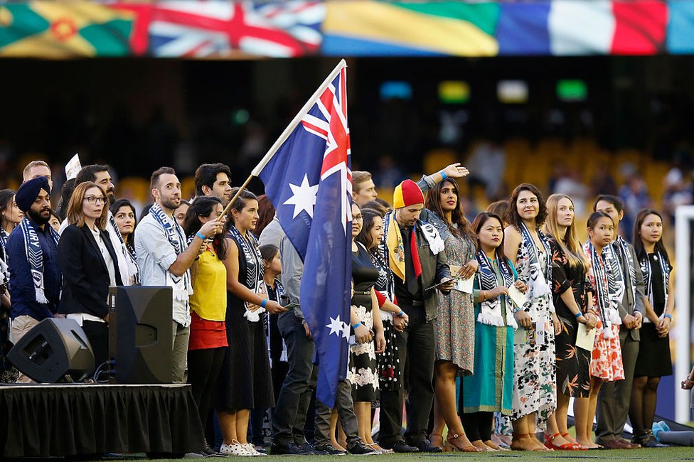 Australia es hoy una sociedad muy diversa. Ceremonia de ciudadania en Australia.