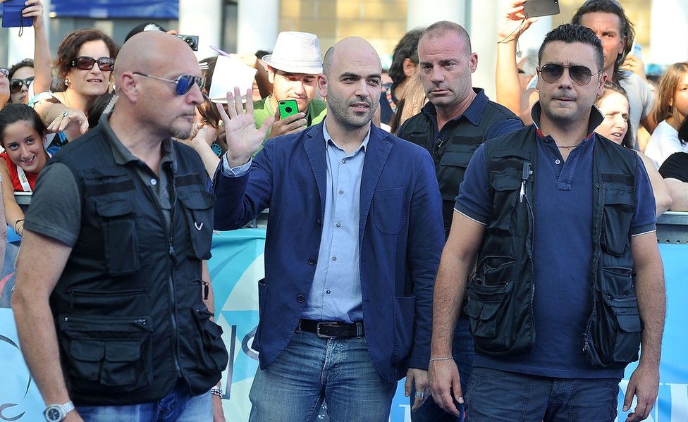 Saviano attending Giffoni Valle Piana film festival in 2013