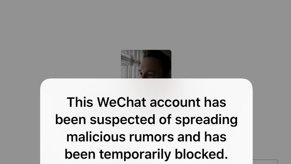 La cuenta de WeChat del periodista de la BBC Stephen McDonell fue bloqueada por "propagar rumores maliciosos".