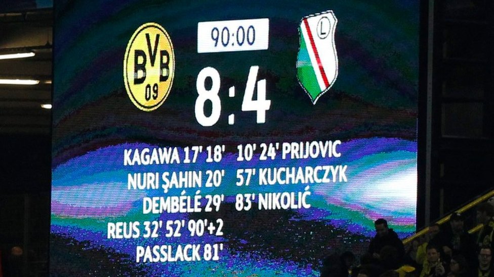 Borussia Dortmund 8-4 Legia Warsaw - BBC Sport