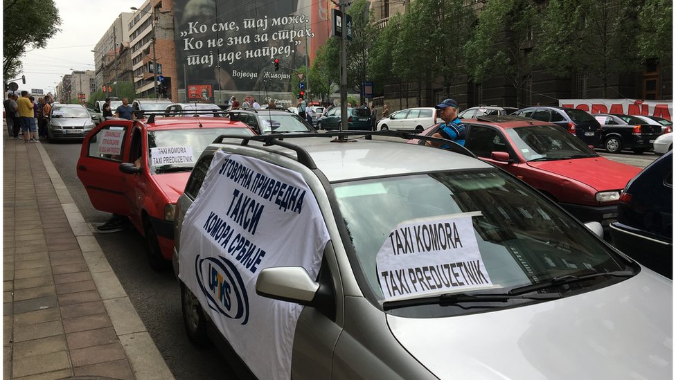 Protest taksista u Nemanjinoj, maj 2018.