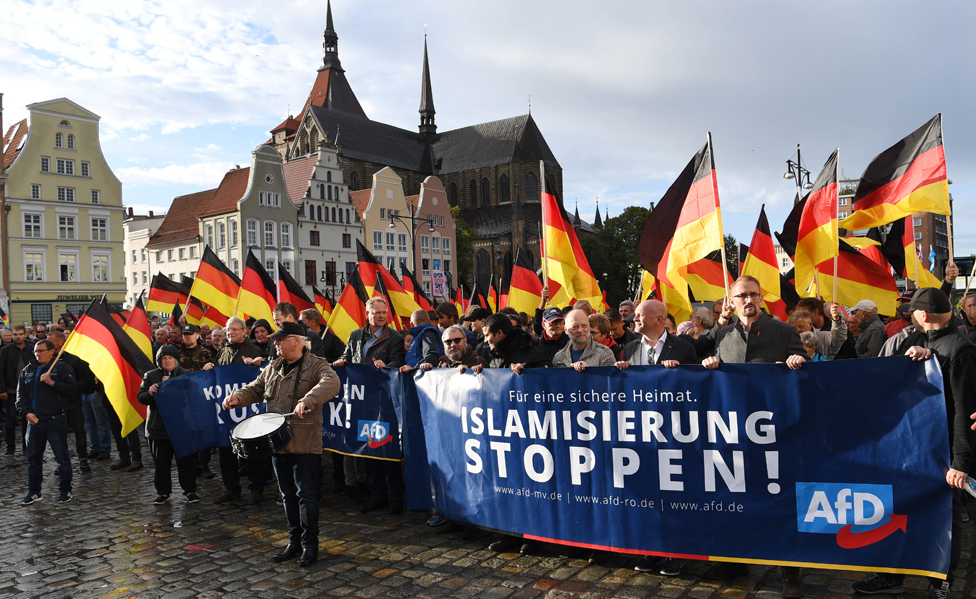 AfD "anti-Islamisation" rally in Rostock, eastern Germany (22 Sep 18)