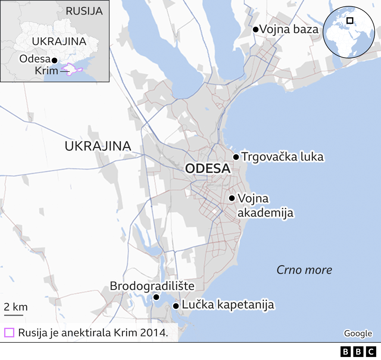 mapa Odese