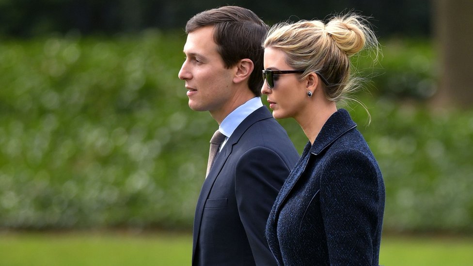 Jared Kushner, esposo de Ivanka Trump, también es asesor de su suegro. Ivanka Trump y Jared Kushner.