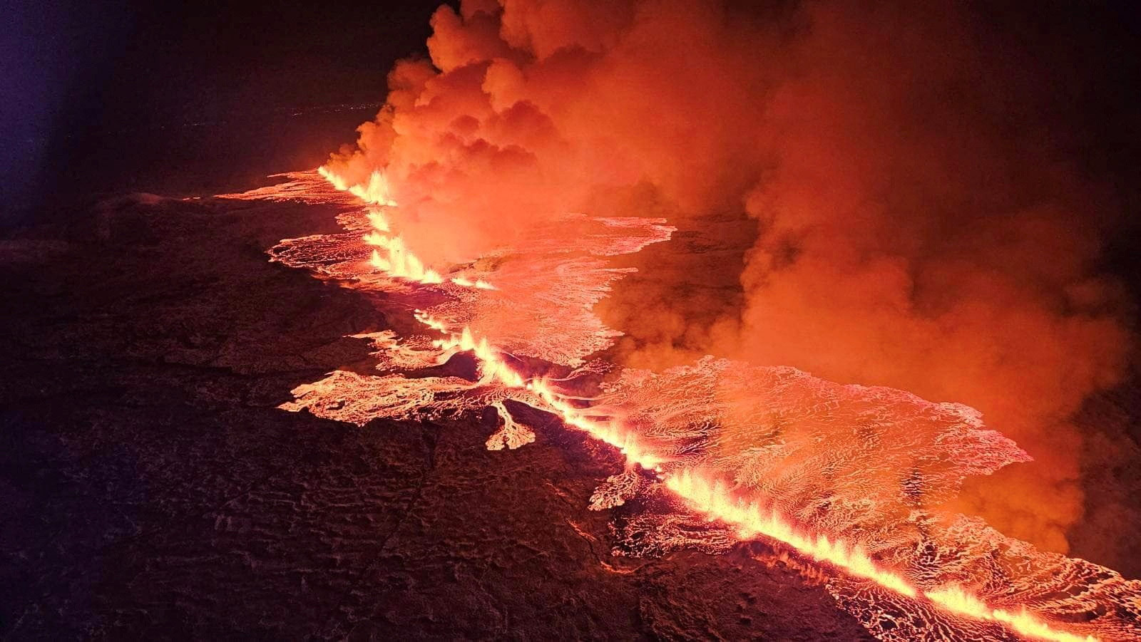 In Pictures Volcano Spews Lava After Erupting In Iceland Bbc News 