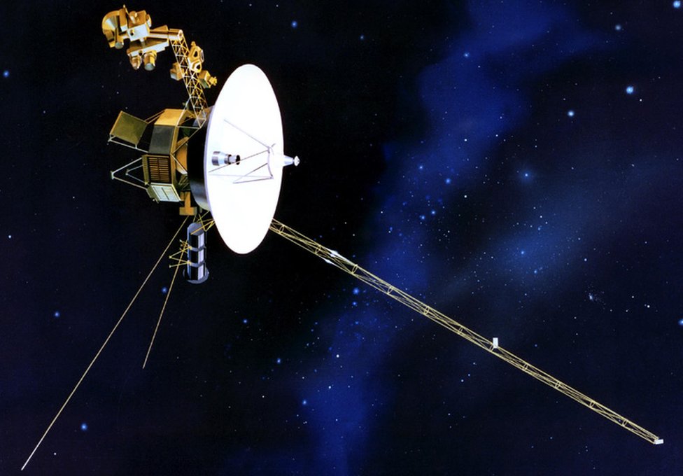 Ilustración de un Voyager en el espacio.