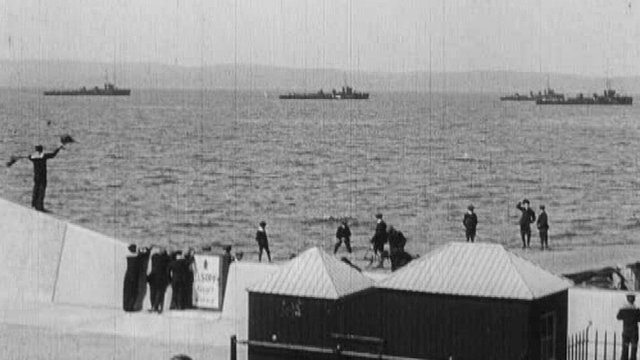 An archive film released by the British Film Institute shows warships on Belfast Lough