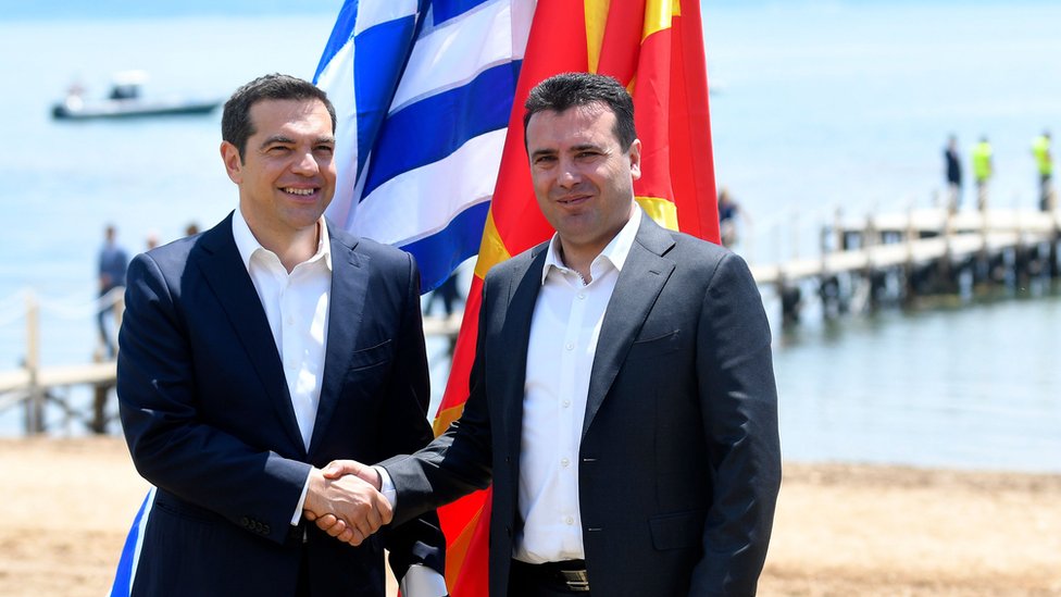 Aleksis Cipras i Zoran Zaev, 2018.