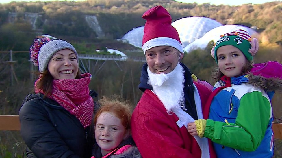 derriford hospital fundraisers take part in santa slide bbc news derriford hospital fundraisers take part in santa slide bbc news