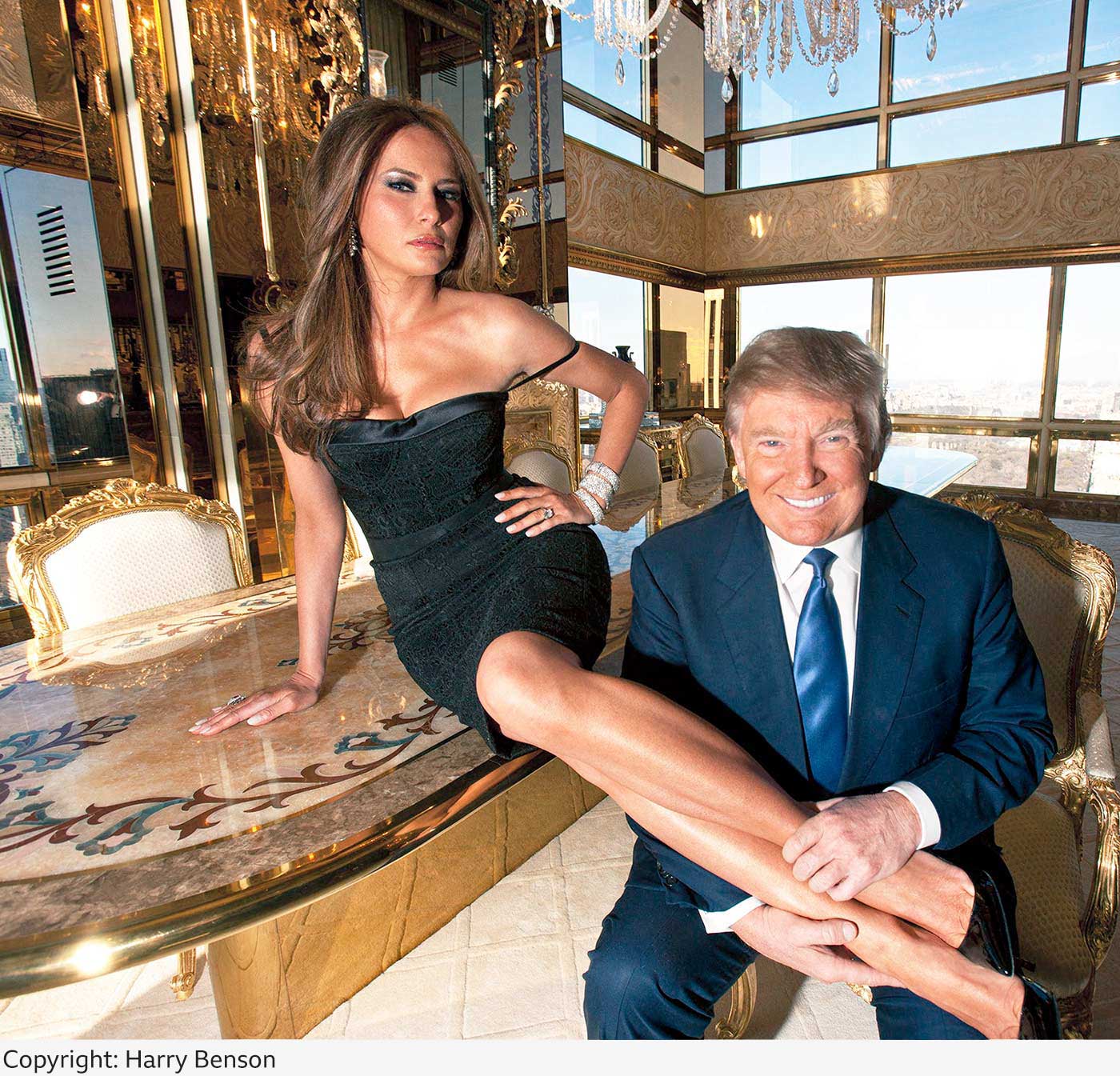 Donald Trump with his wife Melania in their Trump Tower apartment in 2014