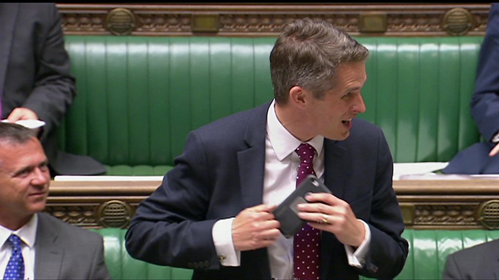 Gavin Williamson interrupted by Siri during Commons statement