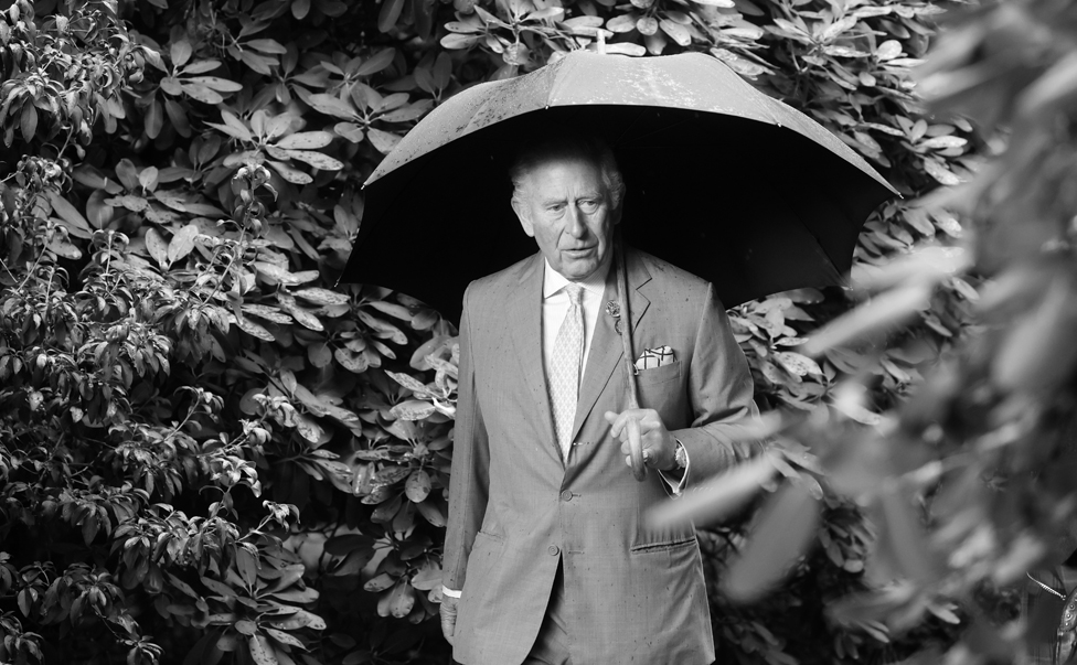 Prince Charles, Prince of Wales, known as the Duke of Rothesay when in Scotland, during his visit to the Royal Botanic Garden Edinburg on 1 October 2021 in Edinburgh, Scotland.