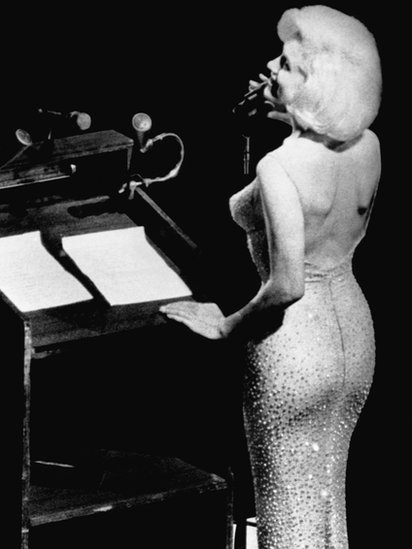 Photo of Marilyn Monroe wearing the dress in 1962