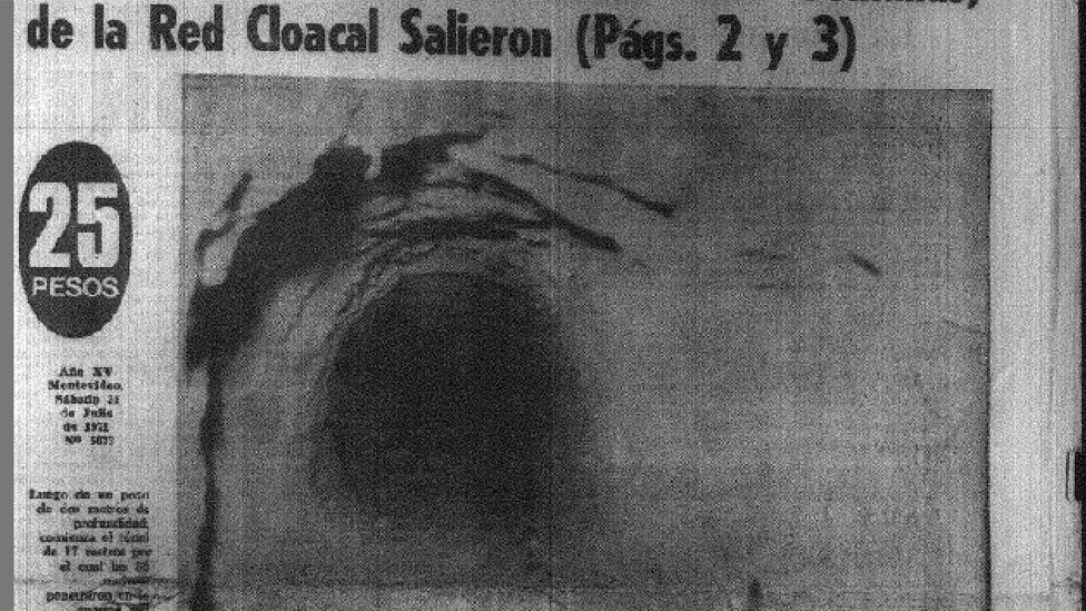 Una imagen de diario del túnel por el que escaparon las 38 "estrellas".