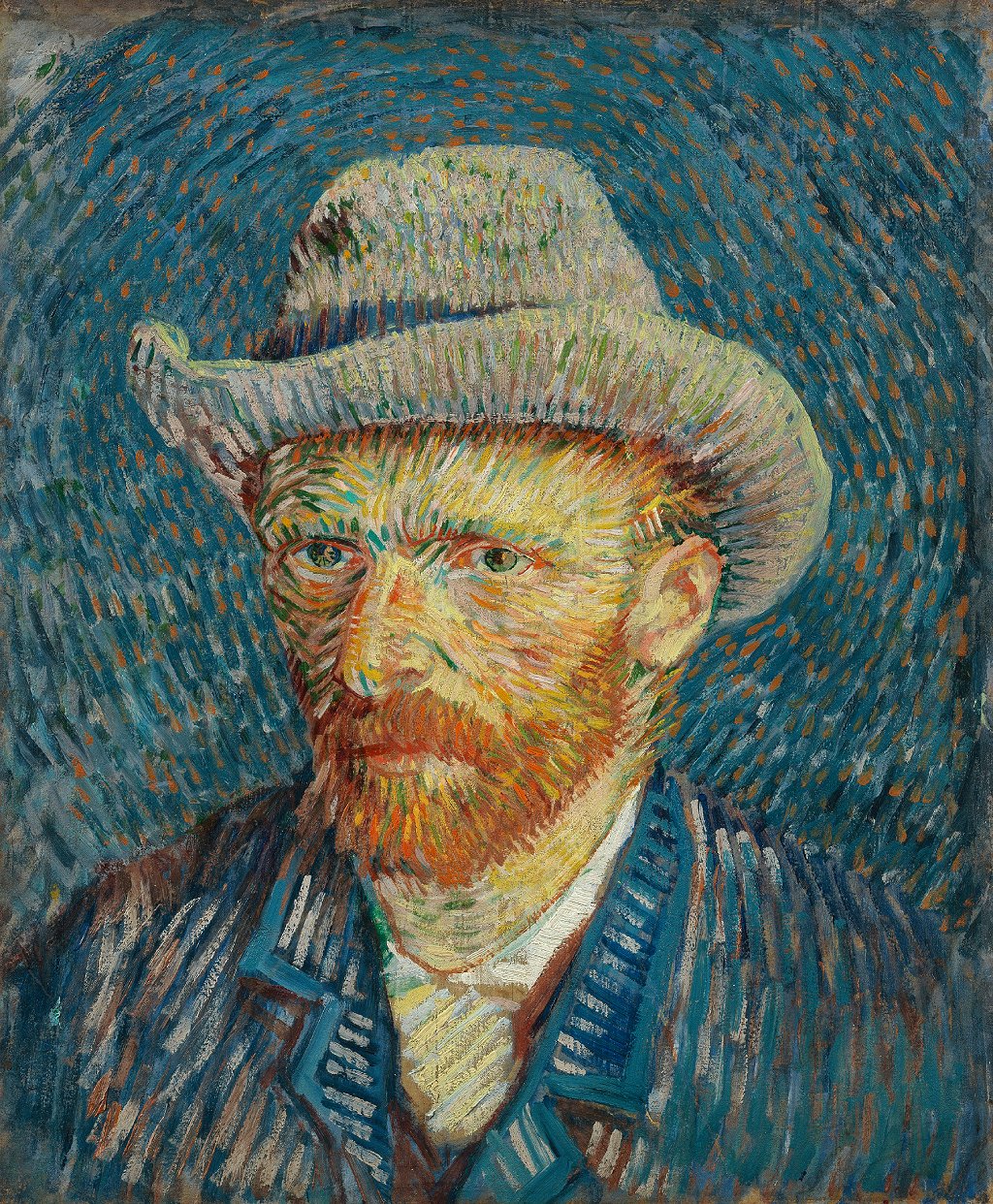"Autorretrato con sombrero de fieltro gris", septiembre - octubre de 1887, Museo Van Gogh, Ámsterdam (Fundación Vincent van Gogh)