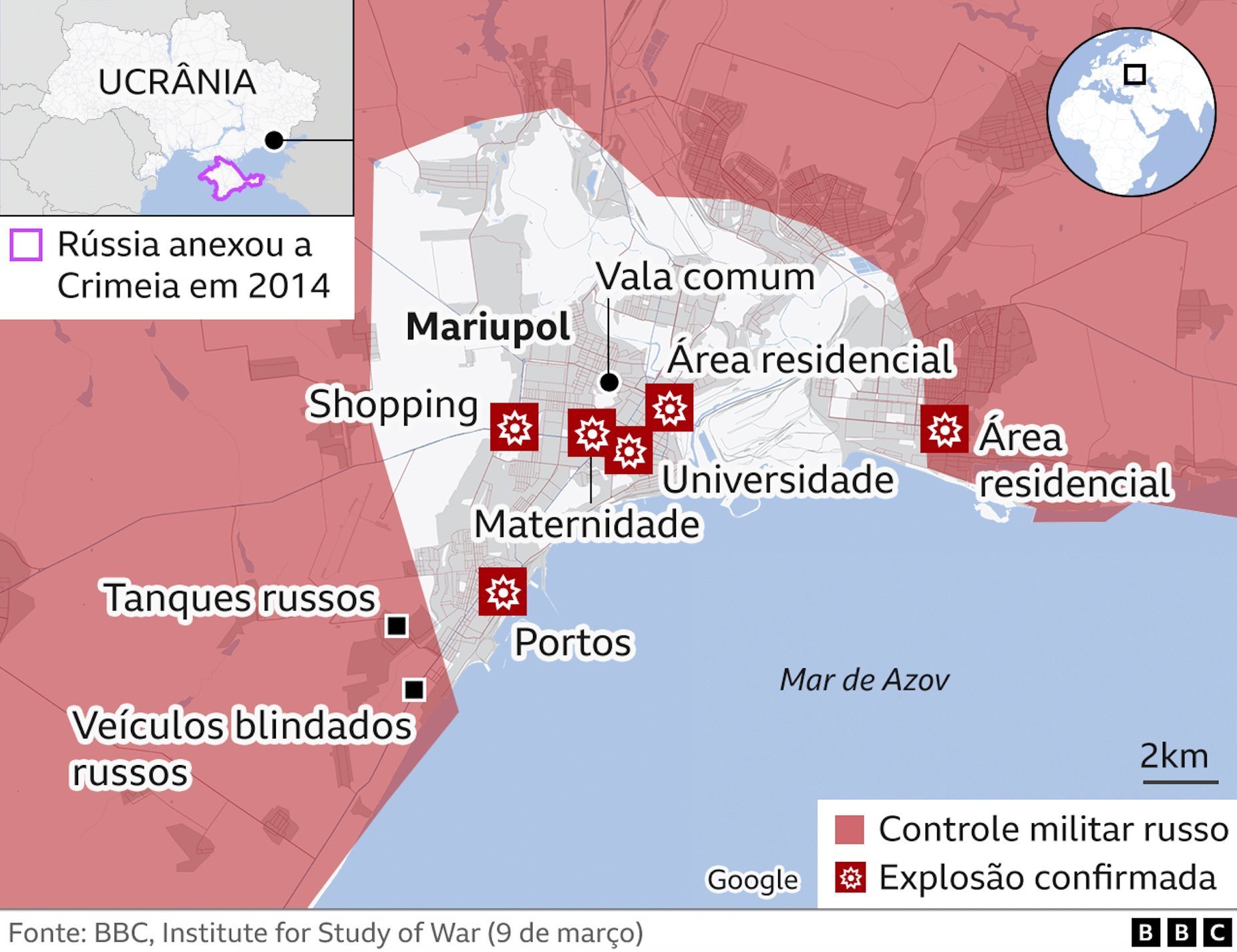 Mapa de Mariupol