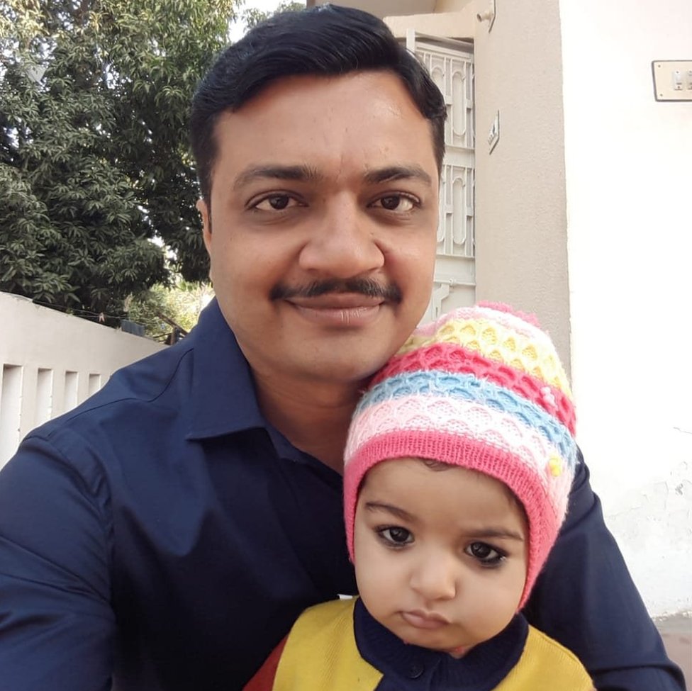 Sahdevsinh Solanki with his daughter Kavya