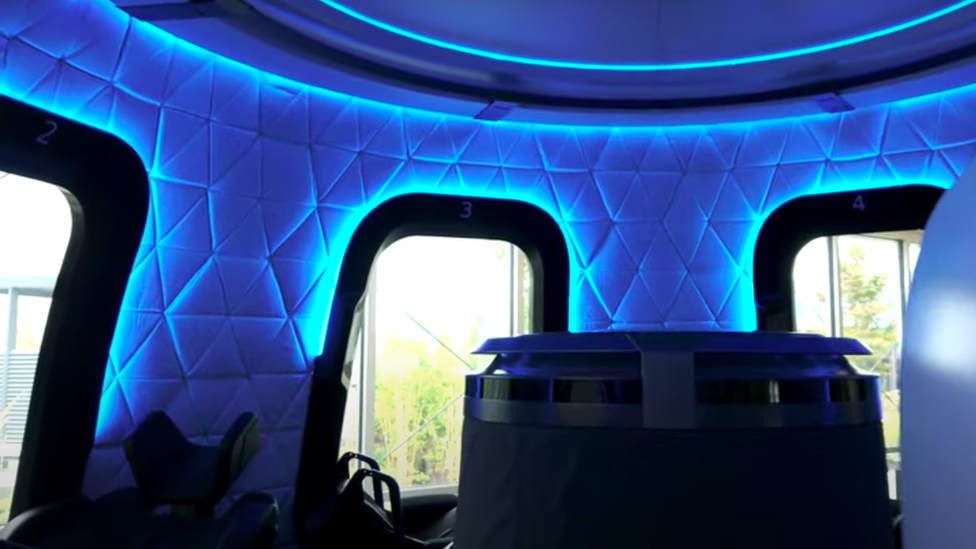 Blue Origin crew capsule interior