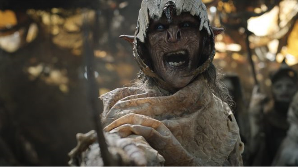 A scene from the Rings of Power shows an orc