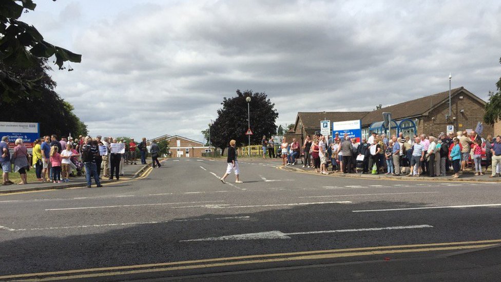 Протест в больнице Grantham