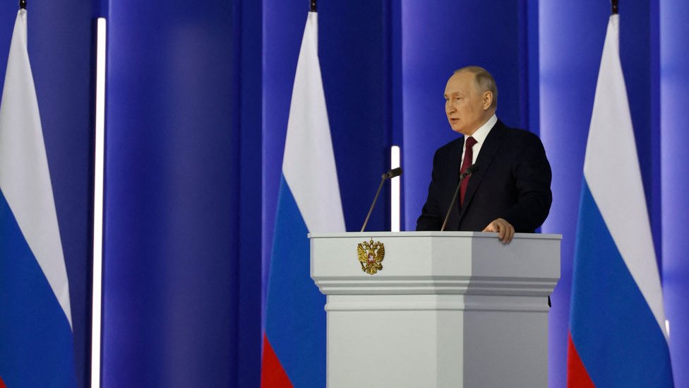 普京上周向俄聯邦議會發表2023年度國情咨文