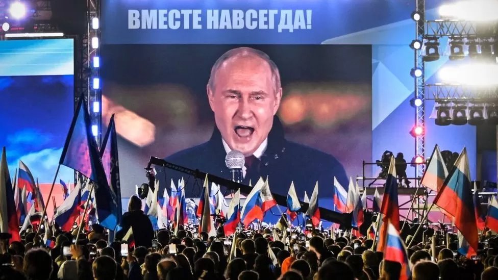 بوتين احتفل بإعلان ضم أجزاء من أوكرانيا