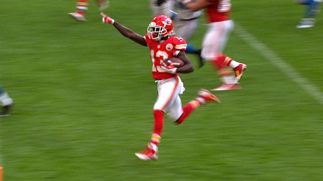 Kansas City Chiefs running back De'Anthony Thomas scores a touchdown