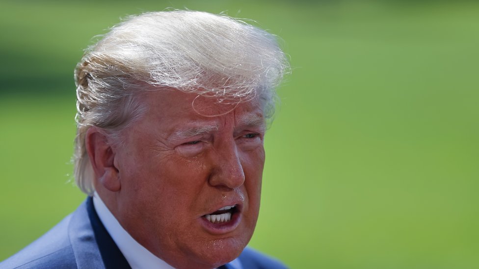 Primer plano de Donald Trump, presidente de Estados Unidos