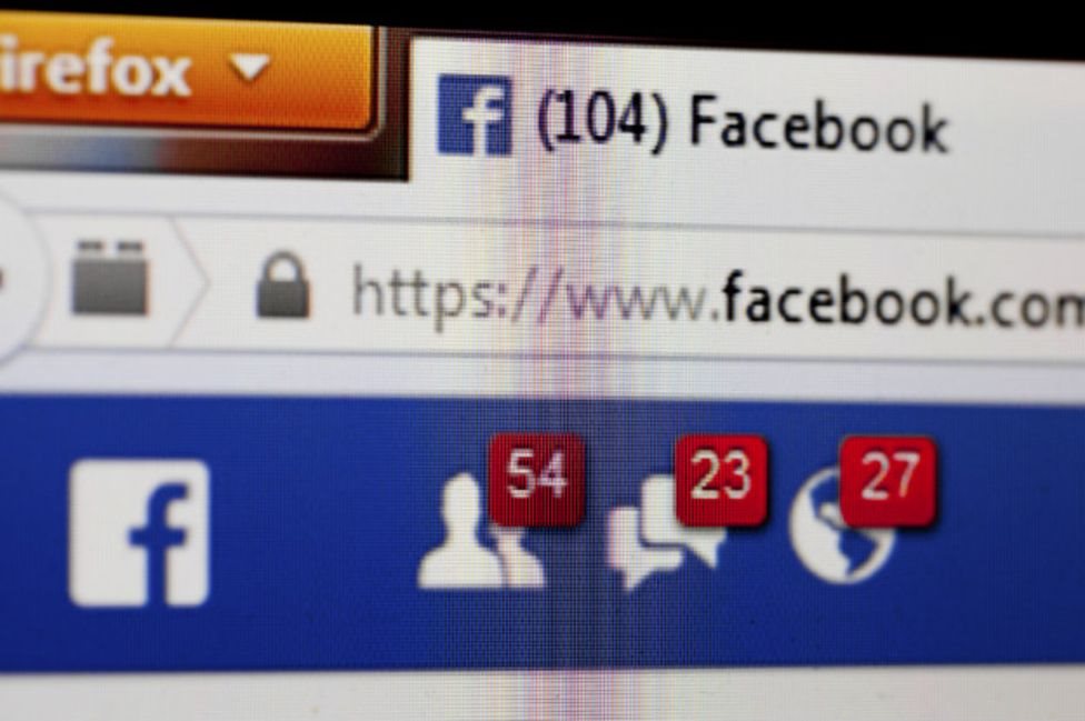 Área de notificações do Facebook