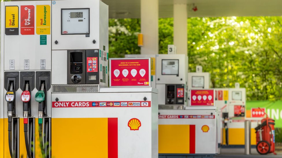 Estación de gasolina de Shell en Bélgica.