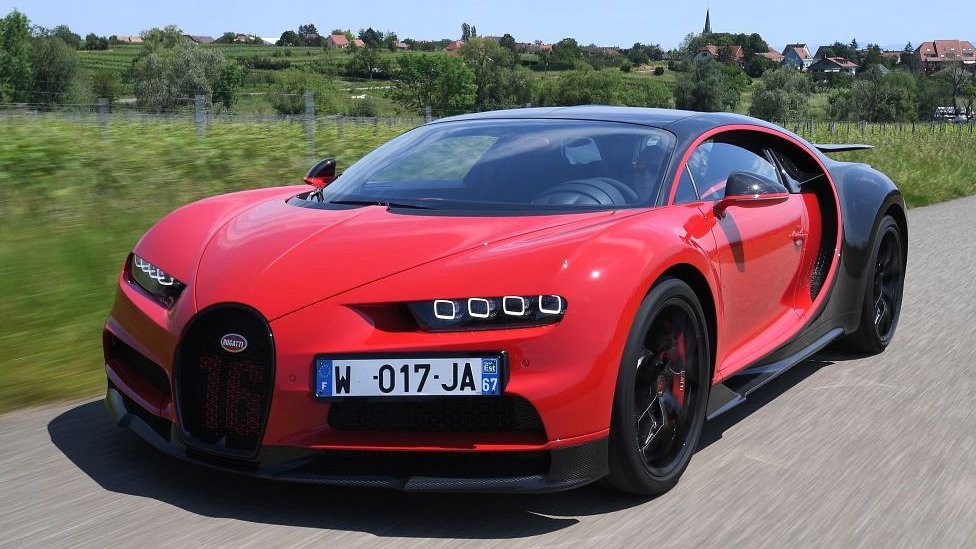 A driver steers a Bugatti Chiron near the luxury automobiles manufacturer Bugatti's headquarters in Molsheim, eastern France (2019 file picture)