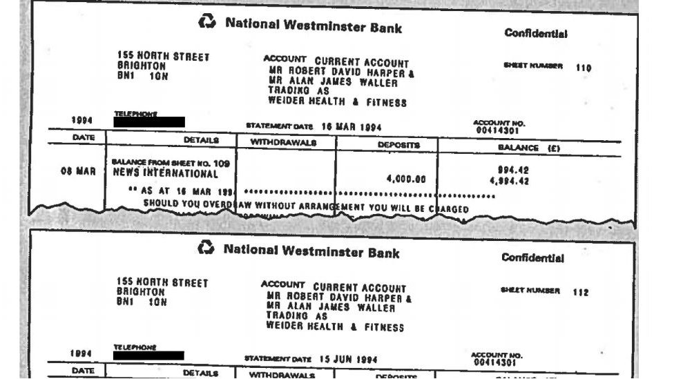 Extractos bancarios falsos fueron utilizados por Bashir para ganar la confianza de Diana.