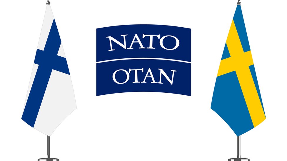 NATO İsveç, Finlandiya bayrakları