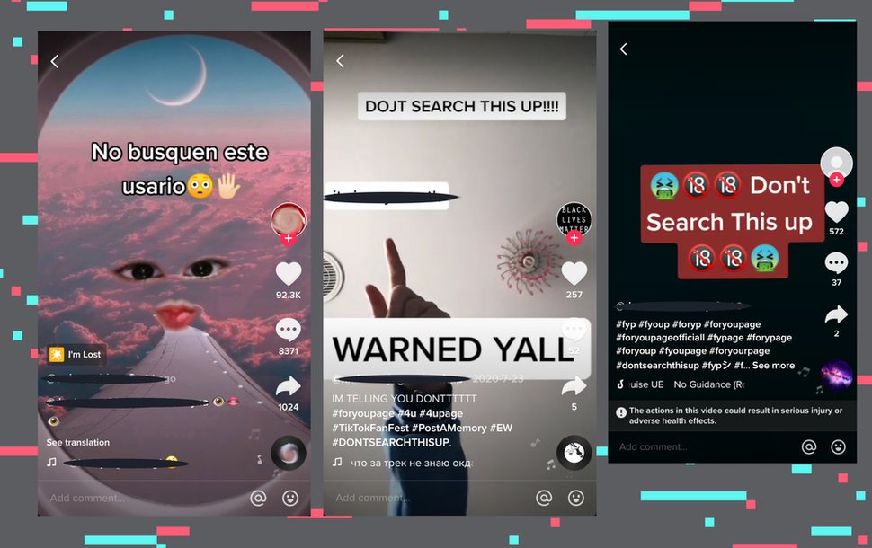 TikTok profiles with offensive content