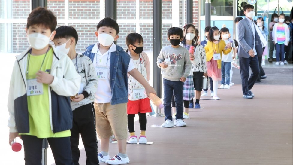 South Korean school children
