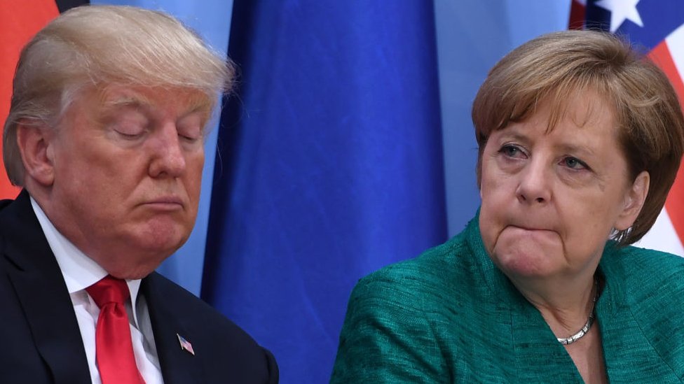 Estados Unidos continúa siendo el más importante socio comercial de Alemania, aunque la relación se ha enfriado un poco entre las dos naciones. Donald Trump y Angela Merkel