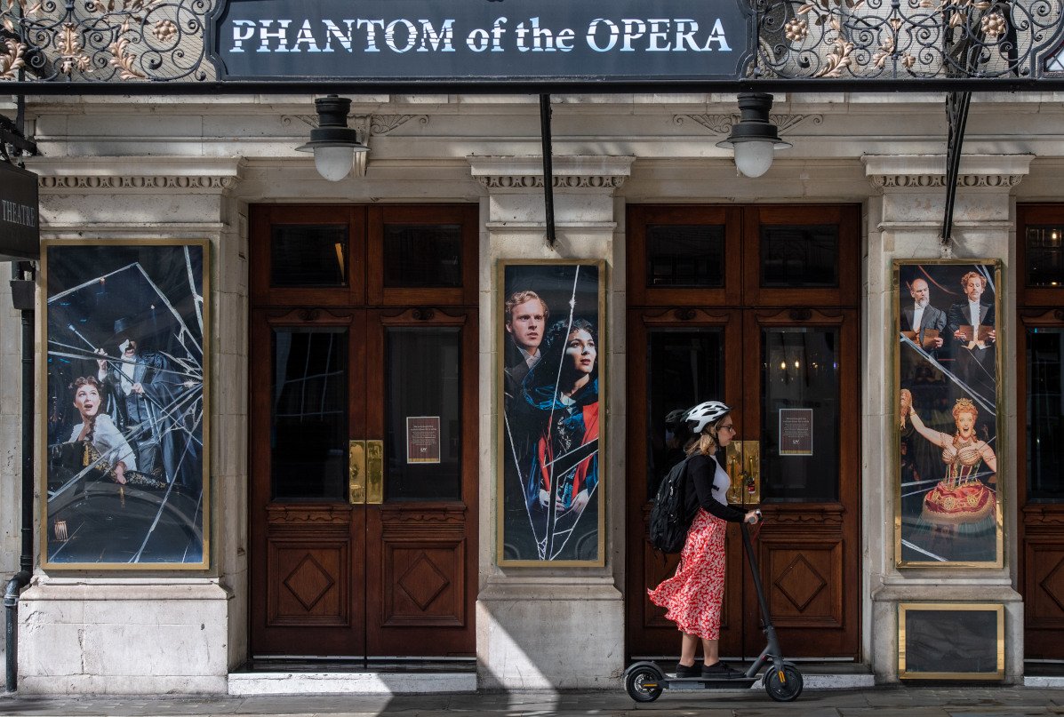 Her Majesty's theatre where Phantom of the Opera was running