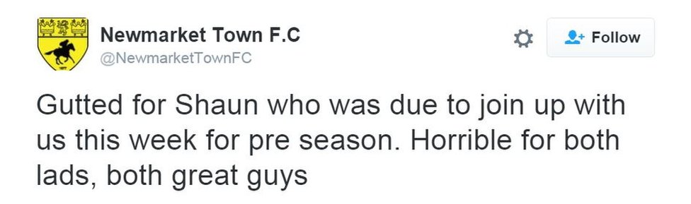 Твит от Newmarket Town FC