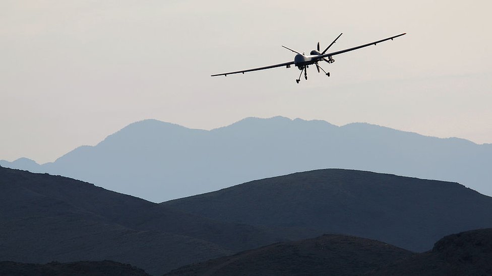 A US drone over the desert in Nevada