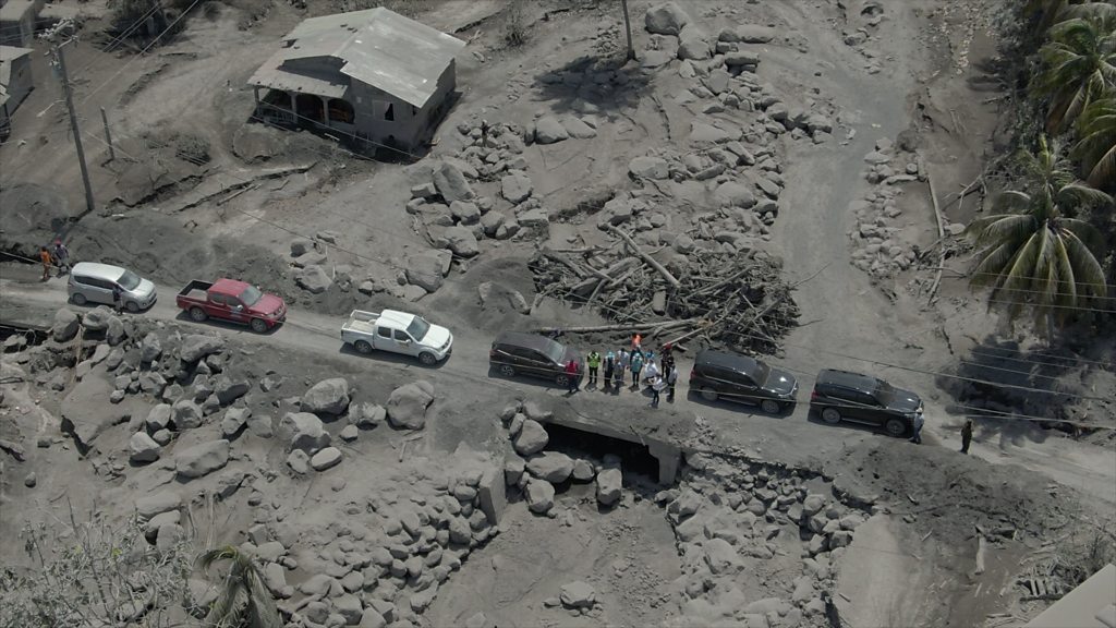 'Apocalyptic' landscape in aftermath of volcanic eruptions on St Vincent.