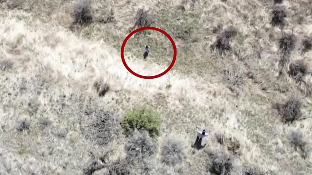 Drone captures moment lost child is found