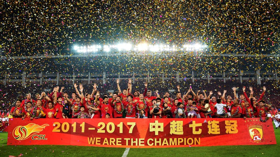 El campeón del fútbol chino, Guangzhou Evergrande, aparece en la cuarta posición. Guangzhou Evergrande