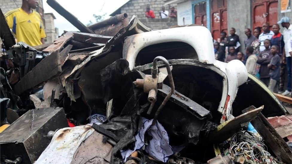 Dr Congo Many Dead As Plane Crashes Into Homes Bbc News