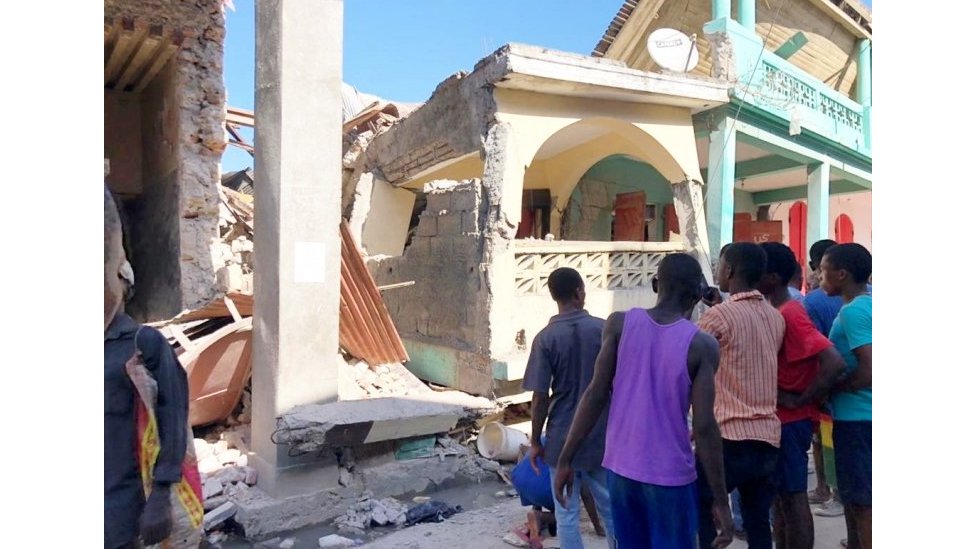 Edificio derrumbado en Jérémie, Haití.