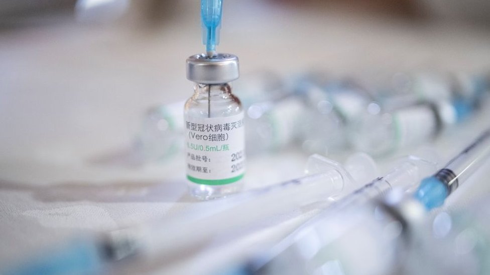Doses of the Chinese Sinopharm vaccine against the coronavirus disease (COVID-19) on display in Kragujevac, Serbia, May 4, 2021.