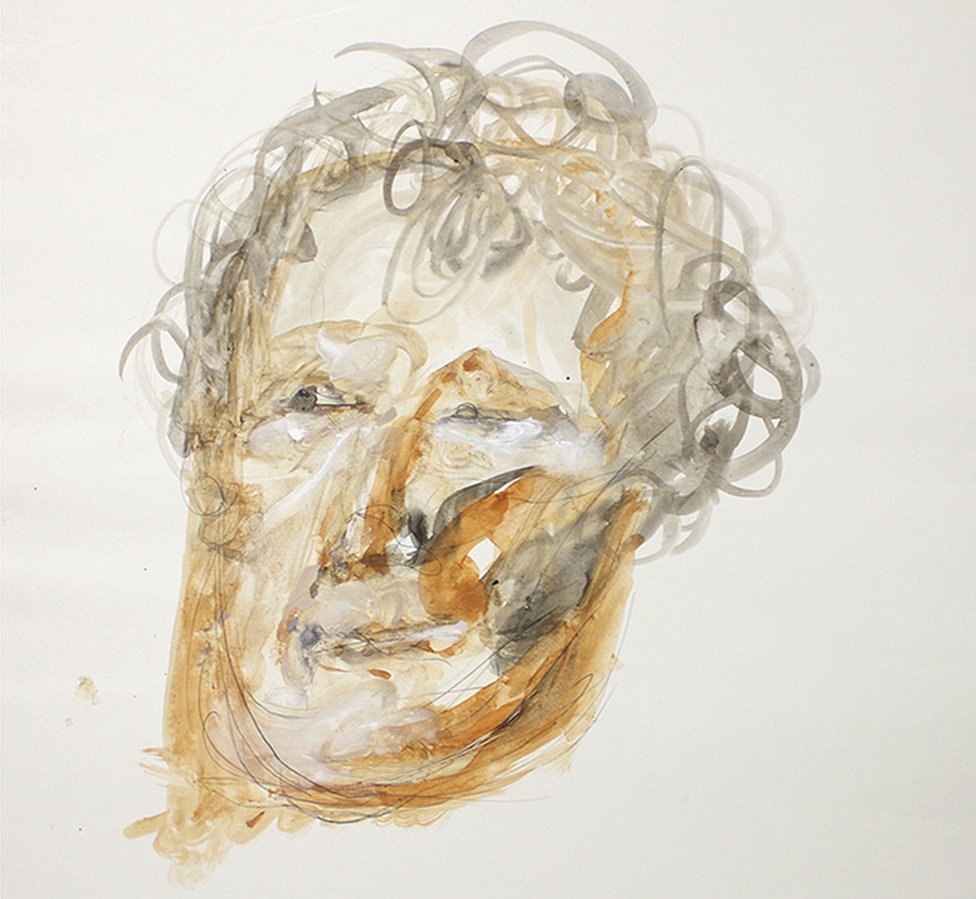 Портрет Симуса Хини - Барри Кук (акварель 1980 г.)
