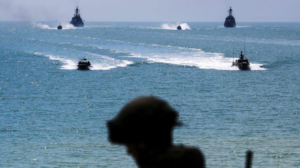 Russian warships seen in the Black Sea in 2021